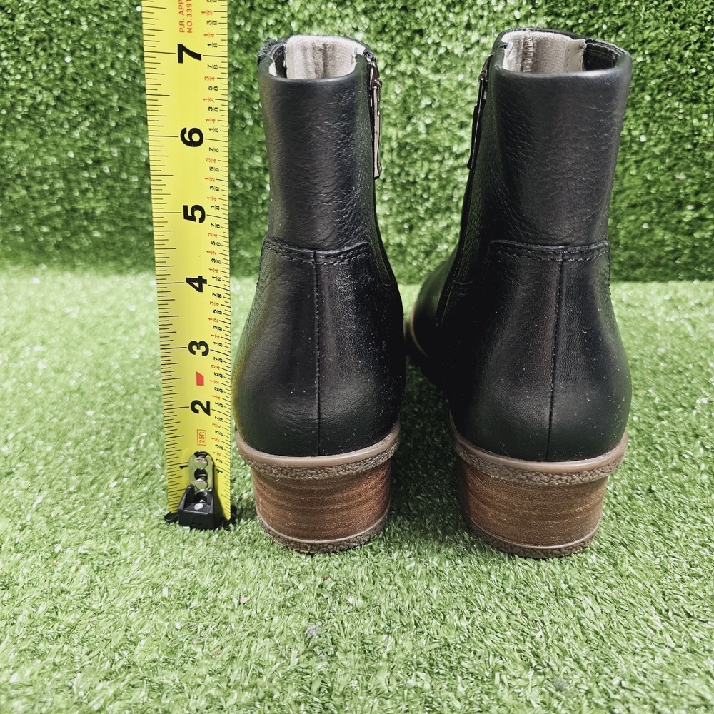 Dansko Daisie Black Leather Zip Pull On Ankle Boots Waterproof Womens 39 US 9 - Picture 4 of 8